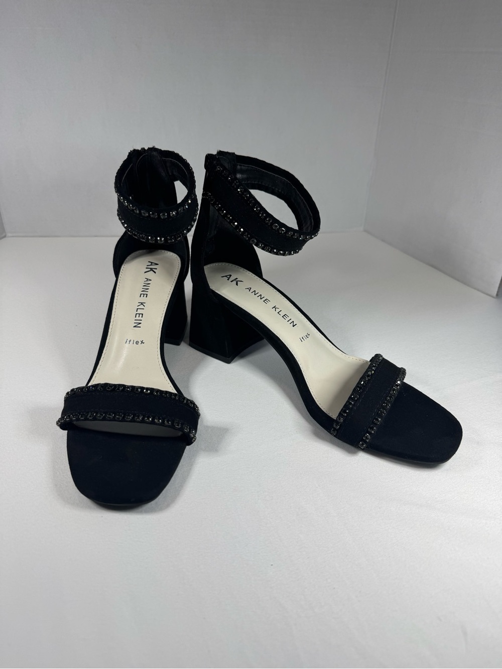 Anne Klein Melissa Block Heel Sandals 7.5 Black